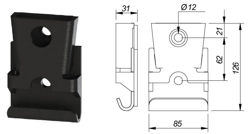 Soporte de pilar para atornillar